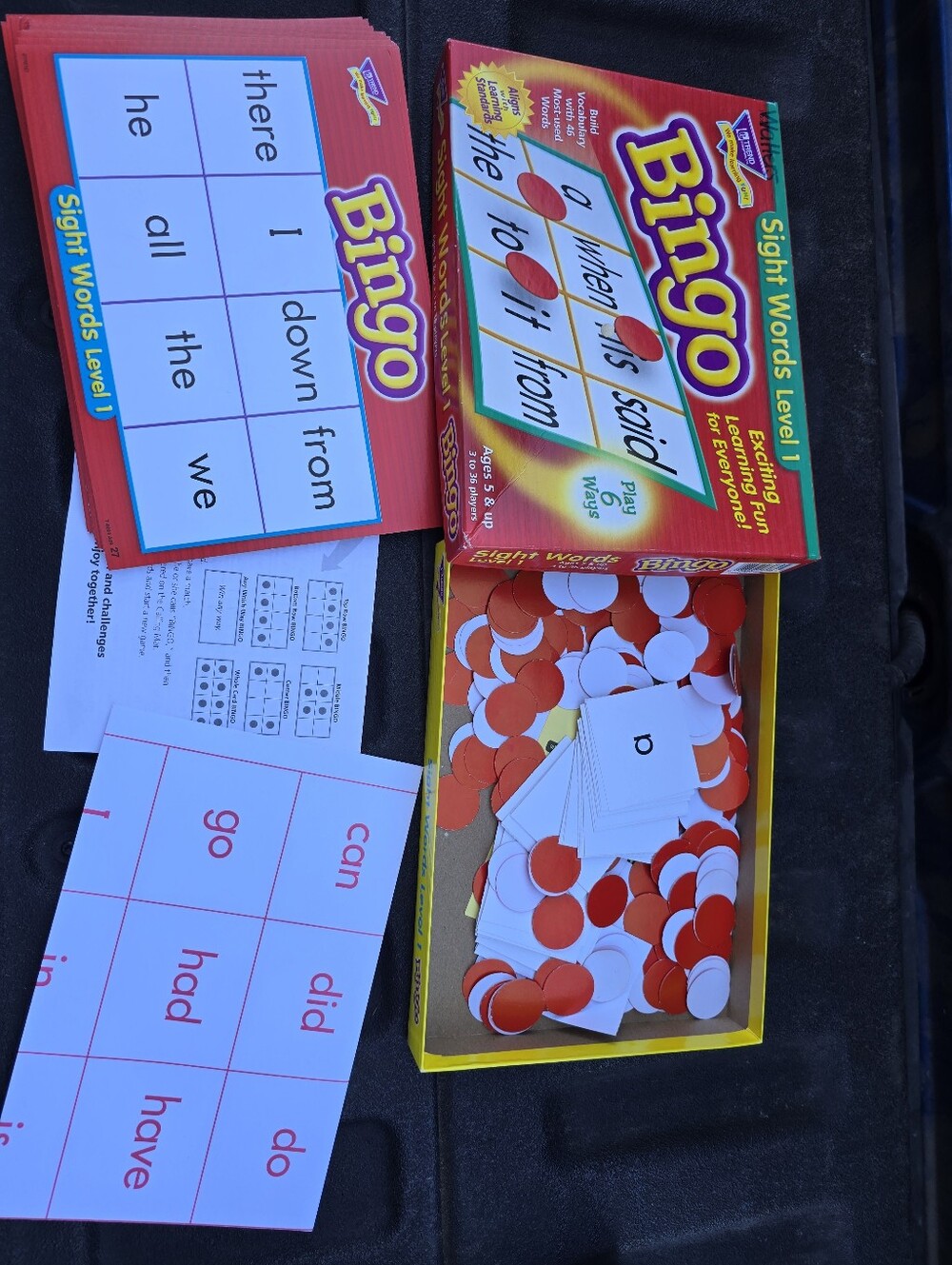 Bingo Sight Words Game (Red) - Educational Home Game